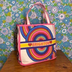 Brighton "LOVE to be Bold" Tom Clancy Retro Rainbow Canvas Tote Bag